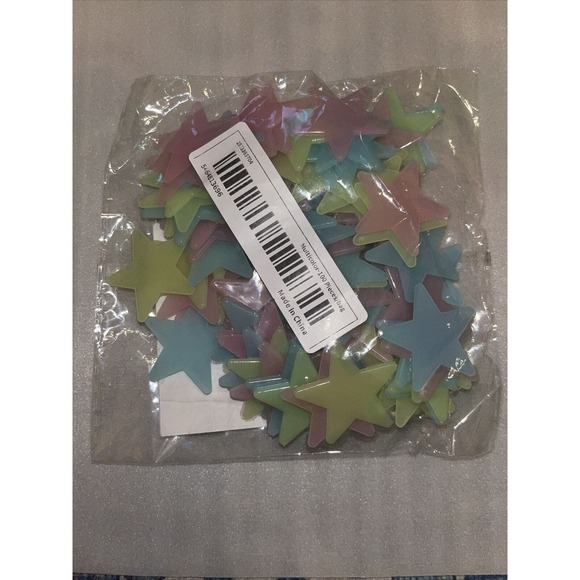 Glow in the Dark Ceiling Stars Multi Color PastelWith Glue Tabs. New In Package - Picture 1 of 2